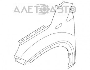 Aripa dreapta fata Kia Sorento 10-15 argintie 3D, bara