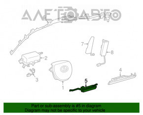 Airbag-ul genunchiului pentru șofer, stânga, pentru Lexus ES300h ES350 13-18, negru.