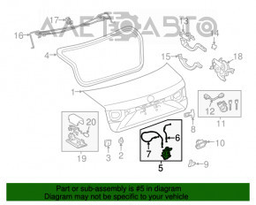 Capac portbagaj pentru Lexus ES300h ES350 13-18 cu cablu de tractare