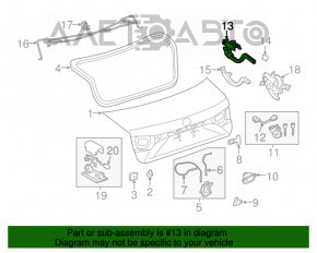 Buclele capacului portbagajului stânga Lexus ES300h ES350 13-18