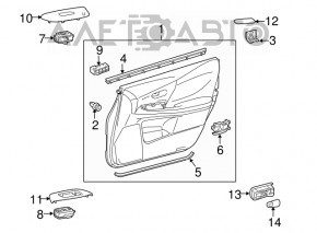 Capacul ușii, cartela din față dreapta Lexus Hs250h 10-12