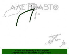Уплотнитель стекла передний правый Lexus Hs250h 10-12