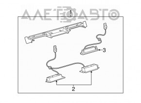 Iluminarea capacului portbagajului Lexus LS460 LS600h 07-12 asamblat.