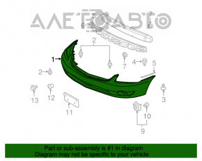 Bara față goală Mitsubishi Galant 07-12 restilizată