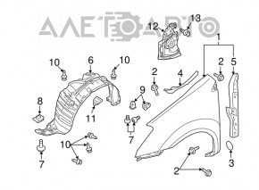 Bara de protecție față dreapta Nissan Rogue 07-12, nouă, neoriginală