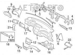 Capacul genunchiului șoferului pentru Subaru Forester 08-13 SH negru.