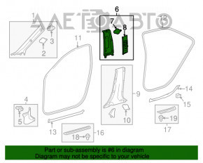 Capacul stâlpului central, curea superioară stânga Toyota Camry v55 15-17 SUA bej