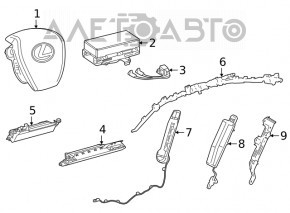 Airbag-ul scaunului din spate dreapta Toyota Camry v70 18- este gri, cu suport ruginit.