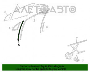 Направляющая стекла двери передней правой Toyota Prius 50 16- длиная