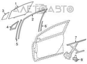 Направляющая стекла двери передней правой Toyota Prius 50 16- длиная