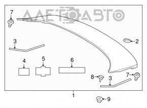 Spoilerul portbagajului Toyota Prius 50 16-