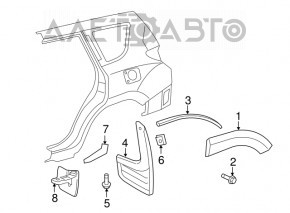 Брызговик задний левый Toyota Rav4 06-12