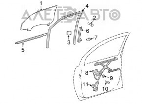 Garnitură de etanșare a geamului față stânga Toyota Sienna 04-10