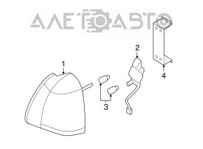 Lampa dreapta Lincoln Town Car 98-11, cleme pe parbriz.