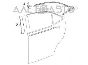 Молдинг дверь-стекло центральный задний правый Lexus IS 14-20