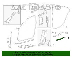 Capac prag spate exterior stânga Lexus IS 14-20 negru