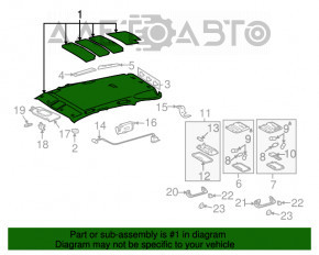 Обшивка потолка Lexus RX300 RX330 RX350 RX400h 04-09 сер без люка грязный