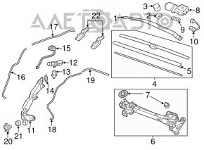 Trapezul curățătorului de parbriz cu motor Honda CRV 12-16.