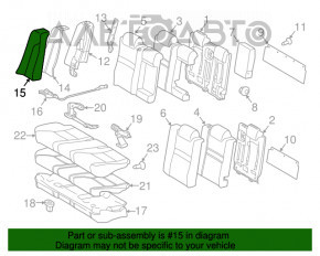 Airbagul pentru scaunul din spate dreapta Toyota Camry v55 15-17 SUA fără capac