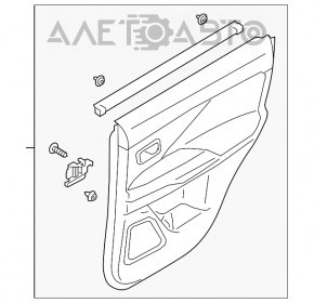 Обшивка двери карточка задняя левая Mitsubishi Outlander 14-21 черн тряпка, царапины