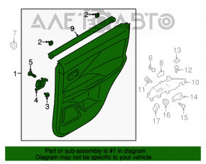 Capacul usii cardul spate stanga Mitsubishi Outlander 14-21 negru, uzat