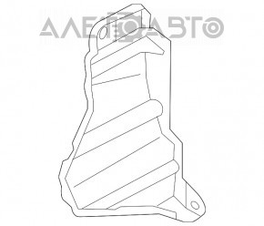 Deflectorul radiatorului dreapta Mitsubishi Outlander 14-20, inferior, indoit, 2.4, 3.0.