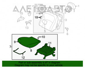 Водительское сидение Mitsubishi Outlander 16-21 рест, без airbag, механич, тряпка черн