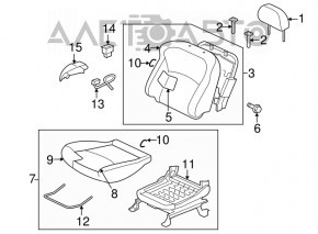 Водительское сидение Mitsubishi Outlander 16-21 рест, без airbag, механич, тряпка черн