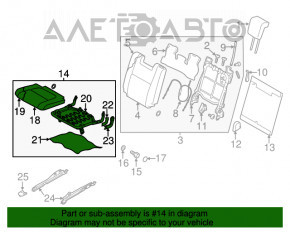 Задний ряд сидений 3 ряд Mitsubishi Outlander 14-21 тряпка черн