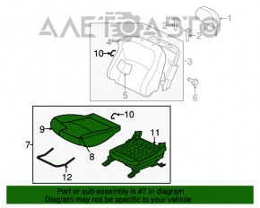 Пассажирское сидение Mitsubishi Outlander 16-21 рест, без airbag, механич, тряпка черн