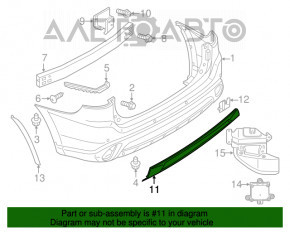 Capacul de bara spate inferior Mitsubishi Outlander 16-21 restilizat nou OEM original