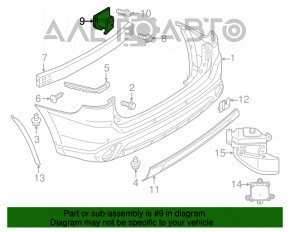 Colțul amplificatorului de bara spate stânga Mitsubishi Outlander 14-21