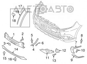 Buza bara fata Mitsubishi Outlander 16-21, noua, originala OEM.