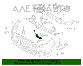 Suportul de bara fata stanga Mitsubishi Outlander 16-21 rest, suportul este rupt.