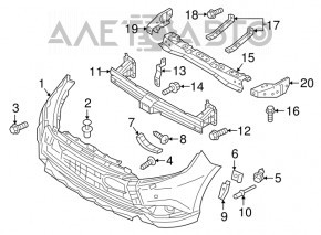 Suportul de bara fata stanga pentru Mitsubishi Outlander 16-21, nou, original OEM.