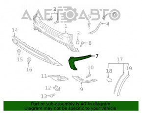 Moldura bara fata crom central stanga Mitsubishi Outlander 16-21, restaurare nisip, suport rupt, zgarieturi, crapaturi.