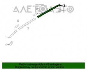 Capota dreapta a acoperisului Mitsubishi Outlander 14-21 set fara partea din spate.