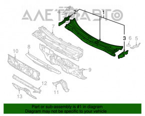 Grila stergatoarelor de plastic pentru Mitsubishi Outlander 14-21 are prinderea rupta.