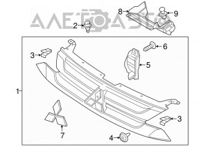 Grila radiatorului Mitsubishi Outlander 16-21, noua, neoriginala.