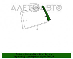 Panoul lateral din spate dreapta al ușii Toyota Sienna 11-20