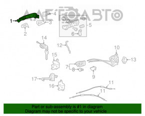 Mânerul ușii exterioare din față dreapta pentru Toyota Sienna 11-20.