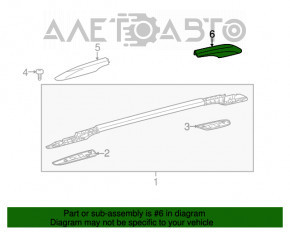 Capacul barei de pe acoperișul din spate, dreapta, pentru Toyota Sienna 11-20