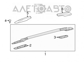 Capacul barei de pe acoperișul din spate, dreapta, pentru Toyota Sienna 11-20