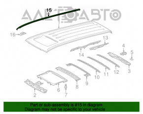 Накладка крыши левая Toyota Sienna 11-20