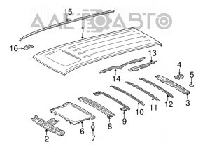 Накладка крыши левая Toyota Sienna 11-20