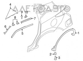 Capac triunghiular spate stânga Nissan Murano z52 15-19 zgârieturi