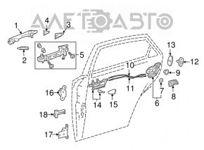 Capacul mânerului exterior stânga spate pentru Lexus RX350 RX450h 16-22