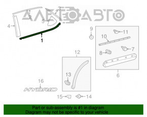 Garnitură ușă spate stânga superioară Lexus RX350 RX450h 16-22