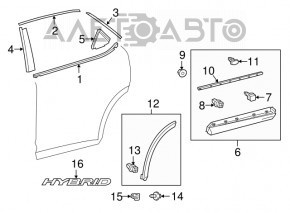 Garnitură ușă spate stânga superioară Lexus RX350 RX450h 16-22