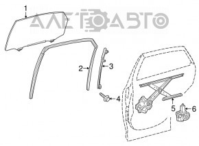 Geam ghidaj ușă spate stânga Lexus RX350 RX450h 16-22